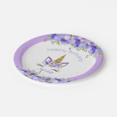 フレッシュバイオレットユニコーン誕生日装飾 ペーパープレート (アングル)