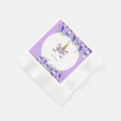 フレッシュバイオレットユニコーン誕生日装飾 縁ありカクテルナプキン (角)