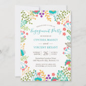 フレッシュパステルフラワーガーデンエンゲージメントパーティー 招待状 (正面)