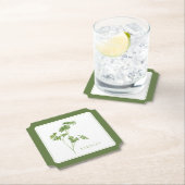 フレッシュパセリチケット紙コースター(+文字)グリーン ペーパーコースター (インサイチュ)