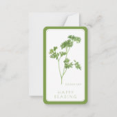 フレッシュパセリーブックマーク – 3.5x2カード+文字グリーン ノートカード (正面)