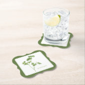 フレッシュパセリーブラケット紙コースター(+文字)グリーン ペーパーコースター (インサイチュ)