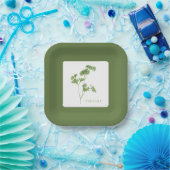 フレッシュパセリ7インチスクエア紙プレート – 緑 ペーパープレート (パーティー)