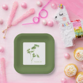 フレッシュパセリ7インチスクエア紙プレート – 緑 ペーパープレート (パーティー)