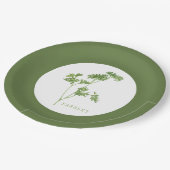 フレッシュパセリ9インチラウンド紙プレート – 緑 ペーパープレート (アングル)