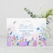 フレッシュパープルブルーフローラ夏開花卒業 招待状 (スタンド正面)