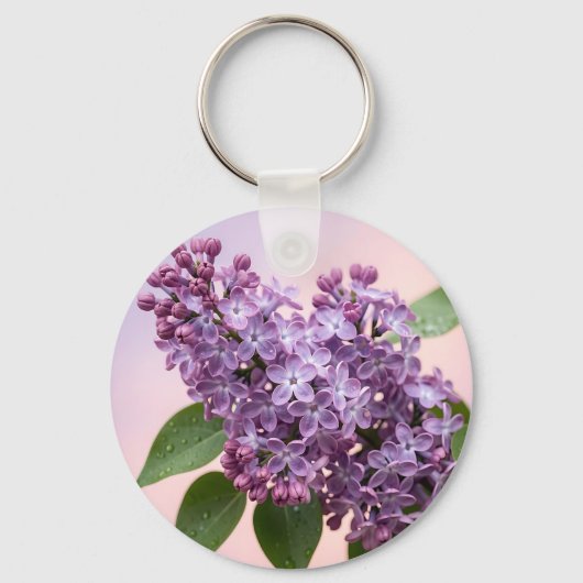 フレッシュパープルライラックの花 春の花 キーホルダー (正面)
