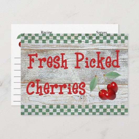 フレッシュピックさくらんぼレシピカード ポストカード (正面/裏面)