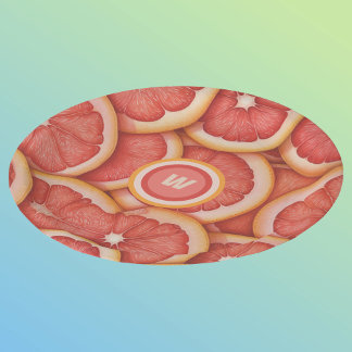 フレッシュピックピンクグレープフルトモノグラムイニシャル ペーパープレート