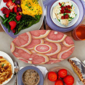 フレッシュピックピンクグレープフルトモノグラムイニシャル ペーパープレート