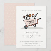 フレッシュピック赤面フローラカート赤ちゃんシャワー招待状 サンキューカード (正面/裏面)