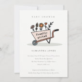 フレッシュピック赤面フローラカート赤ちゃんシャワー招待状 サンキューカード (正面)