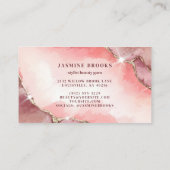 フレッシュピンクとローズゴールドのグリッター 名刺 (裏面)