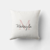 フレッシュピンクのモノグラム クッション (裏面)