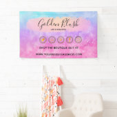 フレッシュピンクの水彩とモダンゴールドの幾何学的なエレガントスタイル 横断幕 (インサイチュ)