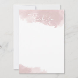 フレッシュピンクの水彩デザイン ありがとうカード サンキューカード