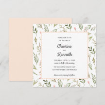 フレッシュピンクの野草花シック結婚ボタニカル