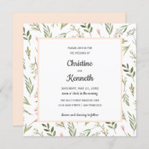 フレッシュピンクの野草花シック結婚ボタニカル