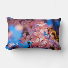 フレッシュピンク桜ガーランドブルースカイ ランバークッション