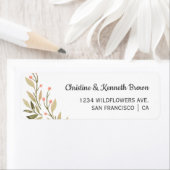 フレッシュピンク結婚の野パーソナライズされた花 ラベル (インサイチュ)