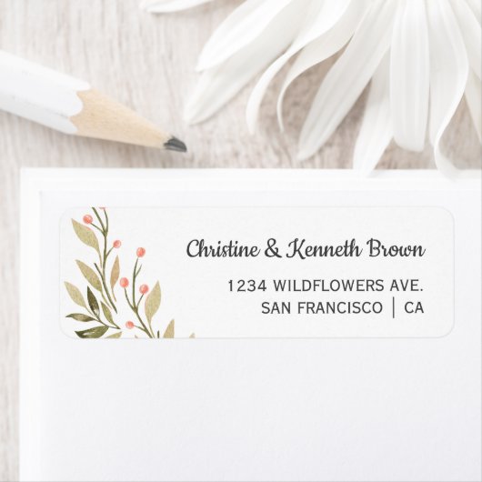 フレッシュピンク結婚の野パーソナライズされた花 ラベル (インサイチュ)