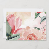 フレッシュピンク開花エレガントブライダルシャワー 招待状 (裏面)