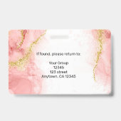 フレッシュピンク ゴールド アゲート ビューティー 業務名札 バッジ (裏面)