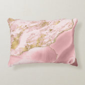 フレッシュピンク ゴールド アゲート マーブル アクセントクッション (正面)