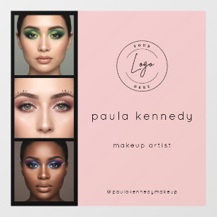 フレッシュピンク モダン写真 メイク 3写真スクエア ウィンドウサイン