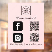フレッシュピンクQR | Instagram & Facebook コネクトサイン ウィンドウサイン (シート2)