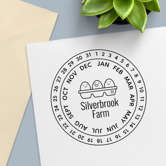 フレッシュファームエッグカートン日付ホイール セルフインキングスタンプ