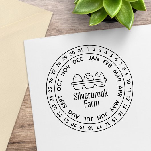 フレッシュファームエッグカートン日付ホイール ラバースタンプ