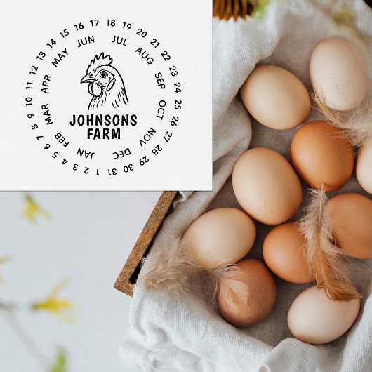 フレッシュファームエッグカートン日付ホイール ラバースタンプ