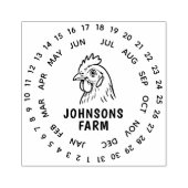 フレッシュファームエッグカートン日付ホイール ラバースタンプ (インプリント)
