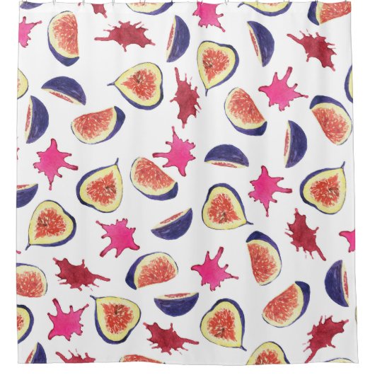 フレッシュフィギュスピンクジュースの水色 シャワーカーテン (正面)