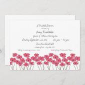 フレッシュフラワーのブライダルシャワー 招待状 (正面/裏面)