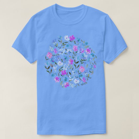 フレッシュフラワーパープル Tシャツ (デザイン正面)