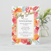 フレッシュフラワー 水彩 ベビーシャワー 招待状 (スタンド正面)