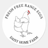 フレッシュフリーレンジ鶏卵箱 ラウンドシール (正面)