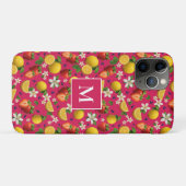 フレッシュフルーツいちご&レモンモノグラム - ピンク Case-Mate iPhoneケース (裏面(横))