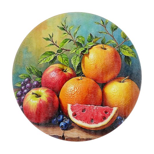 フレッシュフルーツのミックスデザイン カッティングボード (正面)