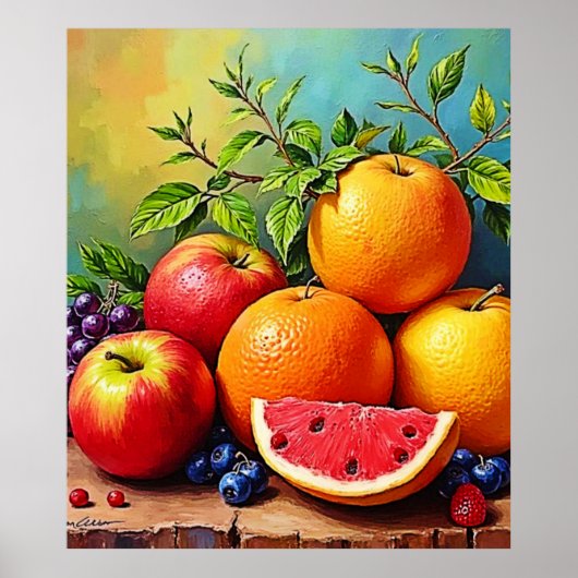 フレッシュフルーツのミックスデザイン ポスター (正面)