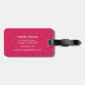 フレッシュフルーツイチゴ&レモンモノグラム – ピンク ラゲッジタグ (裏面横)