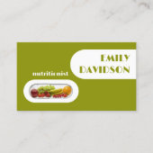 フレッシュフルーツカプセル栄養士グリーンイエローカード 名刺 (正面)