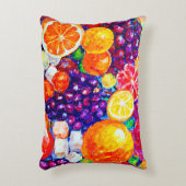 「フレッシュフルーツ柄」かわいいアー買ト アクセントクッション (正面(垂直))