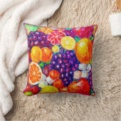 「フレッシュフルーツ柄」かわいいアー買ト クッション (ブランケット)