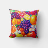 「フレッシュフルーツ柄」かわいいアー買ト クッション (正面)