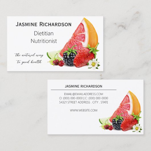フレッシュフルーツ栄養名刺 名刺 (正面/裏面)