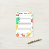 フレッシュフルーツ食料品店リストの食事計画 ポストイット (デスク上)