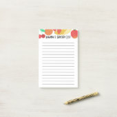 フレッシュフルーツ食料品店リストの食事計画 ポストイット (デスク上)